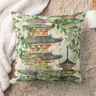 Romantische Pagode Bos Koraal Chinoiserie Kussen