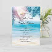 Romantische Palm Tree Tropical Island Beach Bruilo Kaart (Staand voorkant)