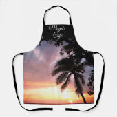 Romantische palmboom zonsondergang gepersonaliseer schort (Voorkant)