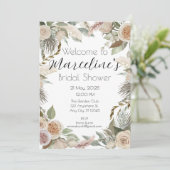 Romantische pampa's en Roos Vrijgezellenfeest Uitn Kaart (Staand voorkant)