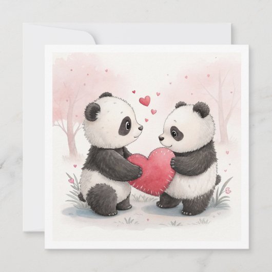 Romantische Panda Kaart (Voorkant)
