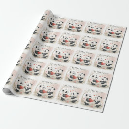 Romantische Panda Kaart - Be Mine Forever Cadeaupapier