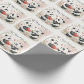 Romantische Panda Kaart - Be Mine Forever Cadeaupapier (Hoek)