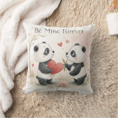 Romantische Panda Kaart - Be Mine Forever Kussen (Deken)