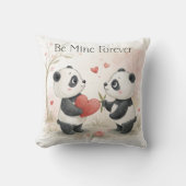 Romantische Panda Kaart - Be Mine Forever Kussen (Voorkant)