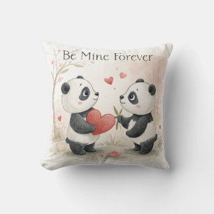 Romantische Panda Kaart - Be Mine Forever Kussen