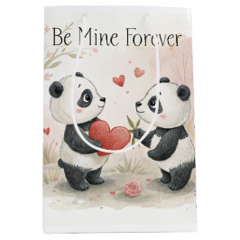 Romantische Panda Kaart - Be Mine Forever Medium Cadeauzakje