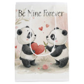 Romantische Panda Kaart - Be Mine Forever Medium Cadeauzakje (Achterkant)