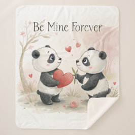 Romantische Panda Kaart - Be Mine Forever Sherpa Deken