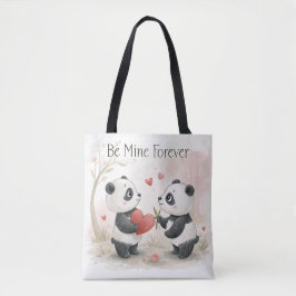 Romantische Panda Kaart - Be Mine Forever Tote Bag