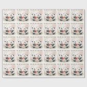 Romantische Panda Kaart Cadeaupapier (Vlak)