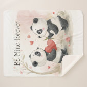 Romantische Panda Kaart Sherpa Deken (Voorkant (horizontaal))