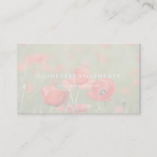 romantische papaverbloemen visitekaartjes (Voorkant)