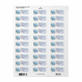 Romantische Parel Hydrangea Blauw Waterverf Huweli Etiket (Full Sheet)