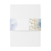 Romantische Parel Hydrangea Blauw Waterverf Huweli Uitnodigingen Wikkel (Achterkant Voorbeeld)