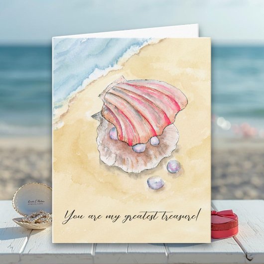 Romantische Parels in Mossel Valentijnsdag Kaart