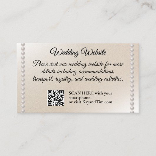 Romantische parels informatiekaartje (Voorkant)