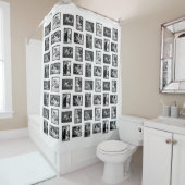 Romantische Paren  briefkaart zwart-wit Douchegordijn (In situ)