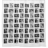 Romantische Paren  briefkaart zwart-wit Douchegordijn (Voorkant)