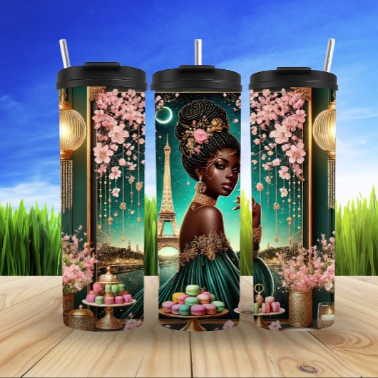 Romantische Parijse avondgloed Thermosbeker