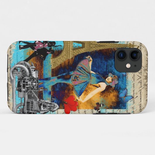 Romantische Parijse collage Case-Mate iPhone Case (Achterkant (horizontaal))