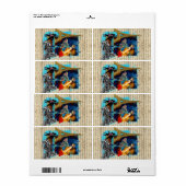 Romantische  Parijse collage Etiket (Full Sheet)