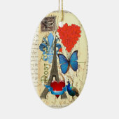 Romantische Parijse collage Keramisch Ornament (Rechts)