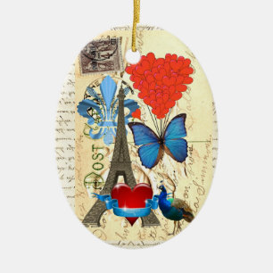 Romantische Parijse collage Keramisch Ornament