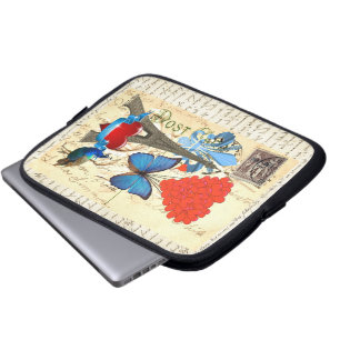 Romantische Parijse collage Laptop Sleeve