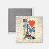 Romantische Parijse collage Magneet (Voorkant / Achterkant)
