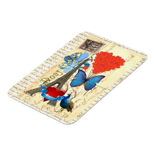 Romantische Parijse collage Magneet (Linkerzijde)