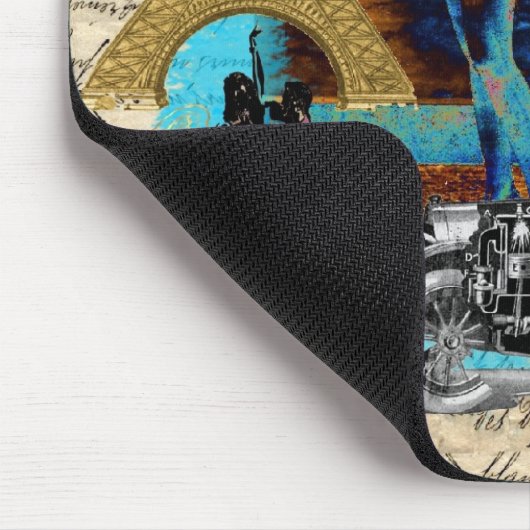 Romantische Parijse collage Muismat (Hoek)