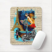 Romantische  Parijse collage Muismat (Met muis)