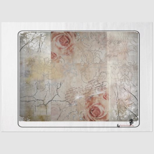 Romantische Parijse Decoupage papier (Voorkant)