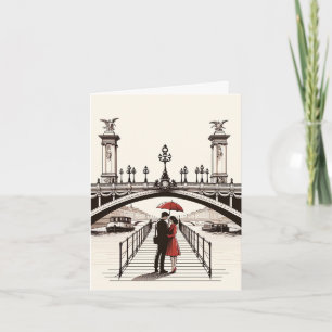 Romantische Parijse Liefdeskaart - Vier Je Liefde  Feestdagen Kaart