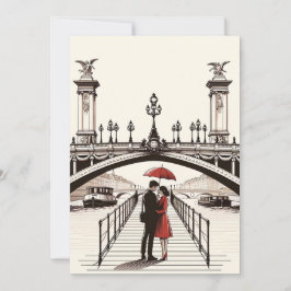 Romantische Parijse Liefdeskaart - Vier Je Liefde Feestdagenkaart