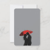 Romantische Parijse rode paraplu liefde silhouet Bedankkaart (Achterkant)