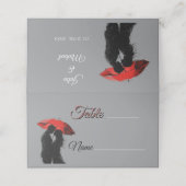 Romantische Parijse rode paraplu liefde silhouet Plaatskaartje (Buitenkant ongevouwen)