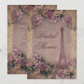 Romantische Parijse  Rozen Kant Vrijgezellenfeest Kaart (Voorkant / Achterkant)