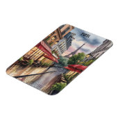 Romantische Parijse straat Eiffeltoren Aquarel Magneet (Linkerzijde)