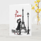 Romantische Paris Kuskaart Kaart (Gele Bloem)