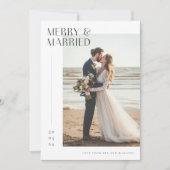 Romantische Pas getrouwd Vrolijk & Getrouwd Kerstf Feestdagenkaart (Voorkant)