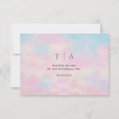 Romantische Pastel Bedankkaart – Zachte Roze & Bla (Achterkant)