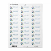 Romantische Pastel Bloem Illustratie Etiket (Full Sheet)