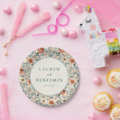 Romantische Pastel Bloem Papieren Bordje (Feest)