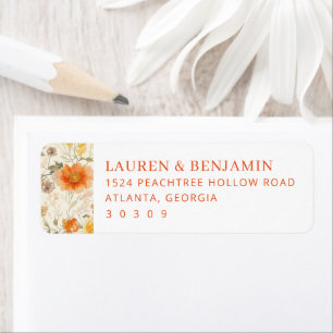 Romantische Pastel Bloemen Etiket