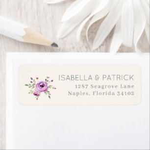 Romantische Pastel Bloemen Etiket