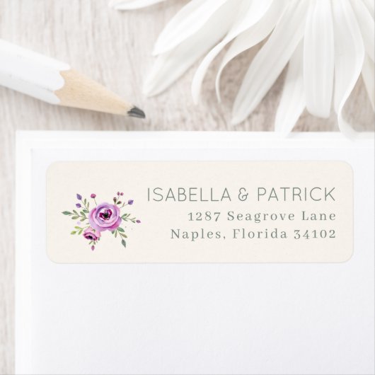 Romantische Pastel Bloemen Etiket (Insitu)