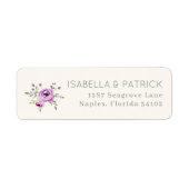 Romantische Pastel Bloemen Etiket (Voorkant)