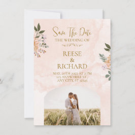 "Romantische Pastel Bloemen Save the Date Bruiloft Kaart
